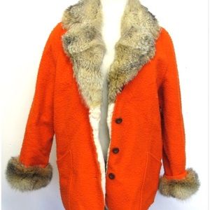 Vintage Jacket w/Coyote Collar, Cuffs & Lining (M)